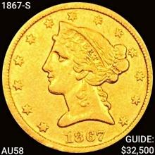 1867-S $5 Gold Half Eagle