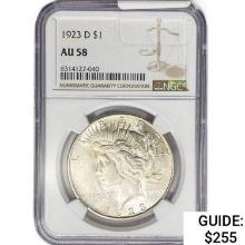 1923-D Silver Peace Dollar NGC AU58