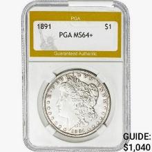 1891 Morgan Silver Dollar PGA MS64+