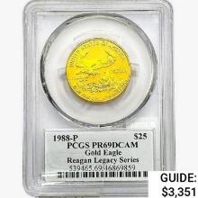 1988 US .50oz Gold $25 Eagle PCGS PR69 DCAM