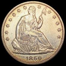1860 Seated Liberty Half Dollar CLOSELY UNCIRCULAT