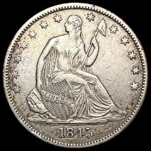 1845 Seated Liberty Half Dollar CLOSELY UNCIRCULAT