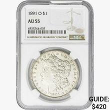 1891-O Morgan Silver Dollar NGC AU55