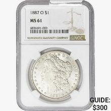 1887-O Morgan Silver Dollar NGC MS61