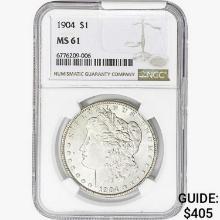 1904 Morgan Silver Dollar NGC MS61