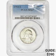 1954-S Washington Silver Quarter PCGS MS67