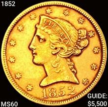 1852 $5 Gold Half Eagle
