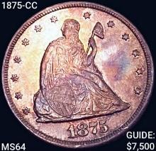 1875-CC Twenty Cent Piece CHOICE BU