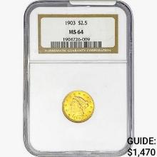 1903 $2.50 Gold Quarter Eagle NGC MS64