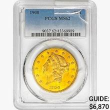 1900 $20 Gold Double Eagle PCGS MS62