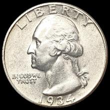 1934-D Washington Silver Quarter CHOICE AU
