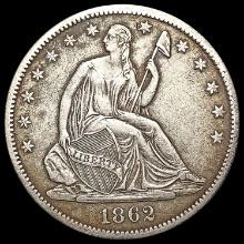 1862-S Seated Liberty Half Dollar CLOSELY UNCIRCUL
