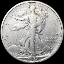 1918-S Walking Liberty Half Dollar LIGHTLY CIRCULA