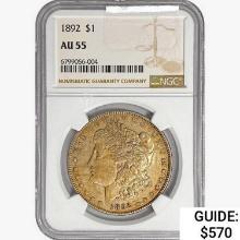 1892 Morgan Silver Dollar NGC AU55