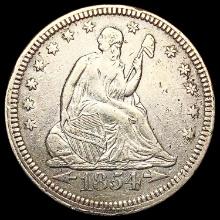 1854 Arws Seated Liberty Quarter NEARLY UNCIRCULATED
