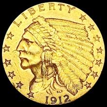 1912 $2.50 Gold Quarter Eagle CLOSELY UNCIRCULATED