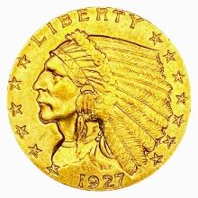 1927 $2.50 Gold Quarter Eagle CHOICE AU