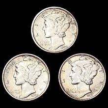 1929-1931 Mercury Dime Collection [3 Coins] HIGH GRADE