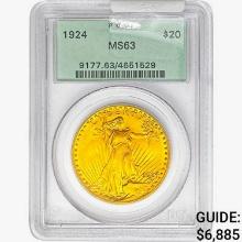 1924 $20 Gold Double Eagle PCGS MS63