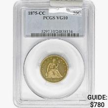 1875-CC Twenty Cent Piece PCGS VG10