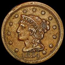 1854 Braided Hair Large Cent CLOSELY UNCIRCULATED