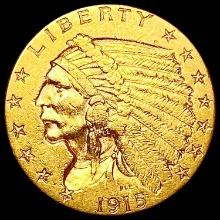 1915 $2.50 Gold Quarter Eagle CLOSELY UNCIRCULATED