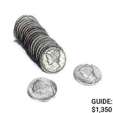 1939-1945 Mercury Silver Dime Roll (10 Coins)  UNC