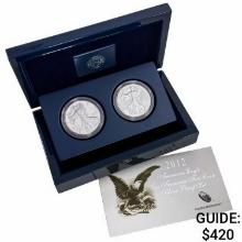 2012 Proof and Rev. Proof 1oz Silver Eagle Set [2 Coins]