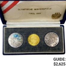 1984 Austria Winter Olympic Set w/ Gold (6.97g)(3 Coins)
