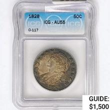 1828 Capped Bust Half Dollar ICG AU55 O-117