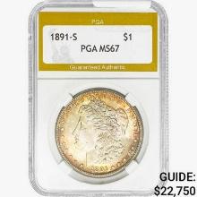 1891-S Morgan Silver Dollar PGA MS67