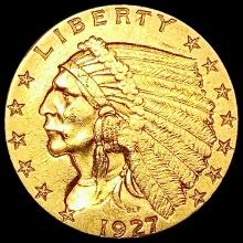 1927 $2.50 Gold Quarter Eagle CLOSELY UNCIRCULATED