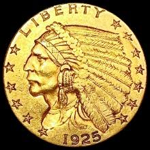 1925-D $2.50 Gold Quarter Eagle CLOSELY UNCIRCULATED