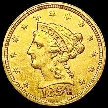 1854 $2.50 Gold Quarter Eagle CLOSELY UNCIRCULATED