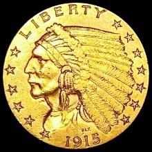 1915 $2.50 Gold Quarter Eagle CLOSELY UNCIRCULATED