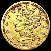 1854 $2.50 Gold Quarter Eagle CLOSELY UNCIRCULATED