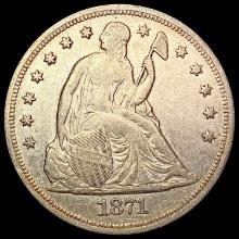 1871 Seated Liberty Dollar NEARLY UNCIRCULATED