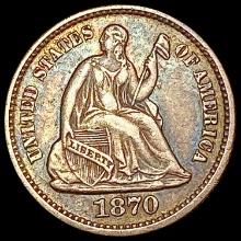 1870 Seated Liberty Half Dime NEARLY UNCIRCULATED