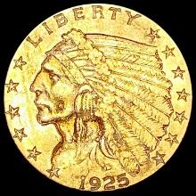 1925 $2.50 Gold Quarter Eagle CLOSELY UNCIRCULATED