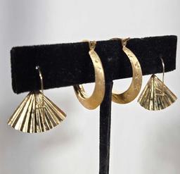 2 Pair of Vintage 14k Gold Earrings
