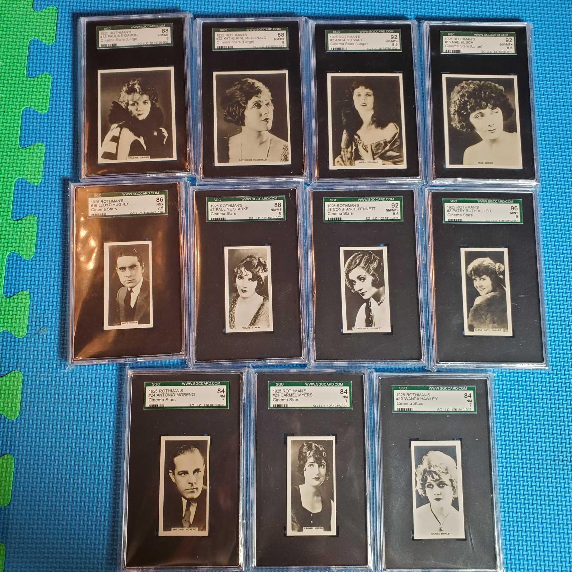 11 Graded 1925 Cinema Stars Rothman's Cigarette Cards