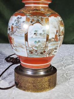 8" Japanese Satsuma Vase Made Into Lamp