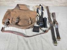 Antique Leather Goods Incl. Saddlebags, Weapon Carrying Slings, & More