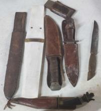 Tray Lot Of Military Knives & Sheaths