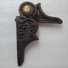 Magnificent 19th C. Lisu Hill Tribe Hnd Carved Teak & Brass Weight Scales