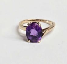 10k Gold Purple Sapphire Ring
