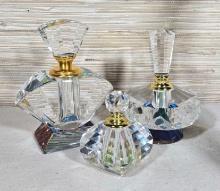 3 Crystal Perfume Bottles