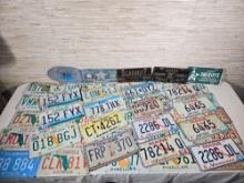 Approx. 40 Car License Plates Incl. Vintage