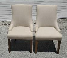 Pair Of Four Hands Upholstered "Annie" Side Chairs Almond