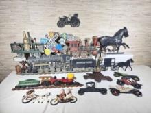 Collection of Vintage Transportation Wall Plaques Decor